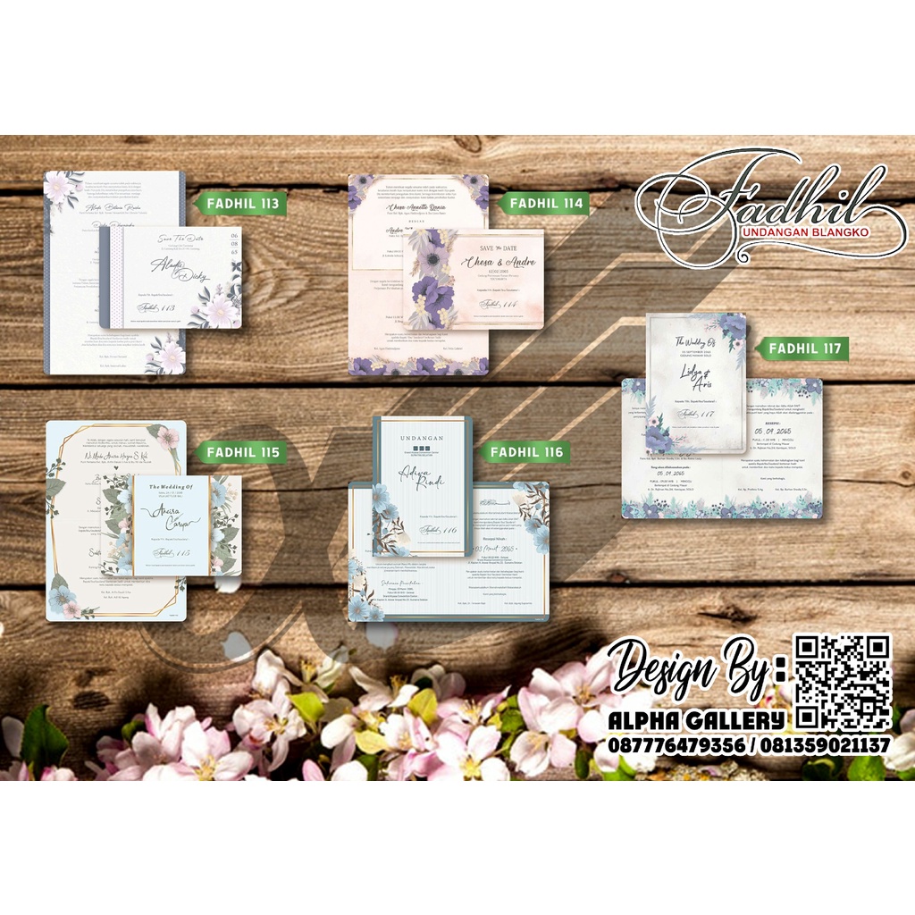 Undangan Pernikahan "Fadhil 113-117" | Per Pcs + Edit Teks + Plastik