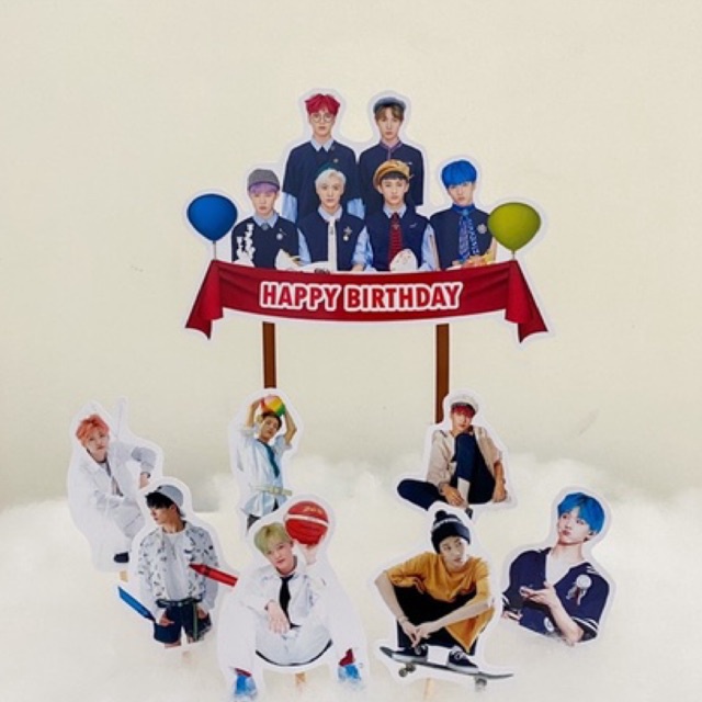 TOPPER NCT / CAKE TOPPER NCT / TOPPER KUE NCT / TOPPER KUE HAPPY BIRTHDAY KPOP