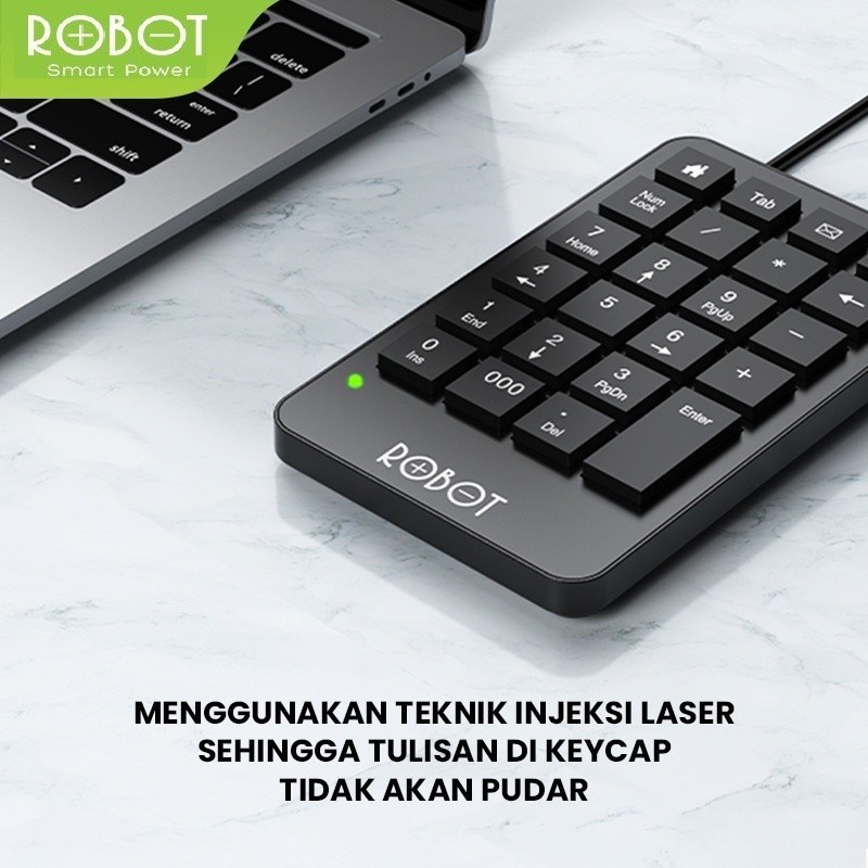 GARANSI 1 TAHUN ROBOT RK01 KEYBOARD NUMERIC USB WIRED MULTIMEDIA PORTABEL DAN KECIL