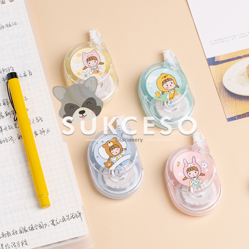 

Pudding Girl Pocket Mini Correction Tape / Mini Correction Tape Tipe X Kertas Bentuk Motif Lucu