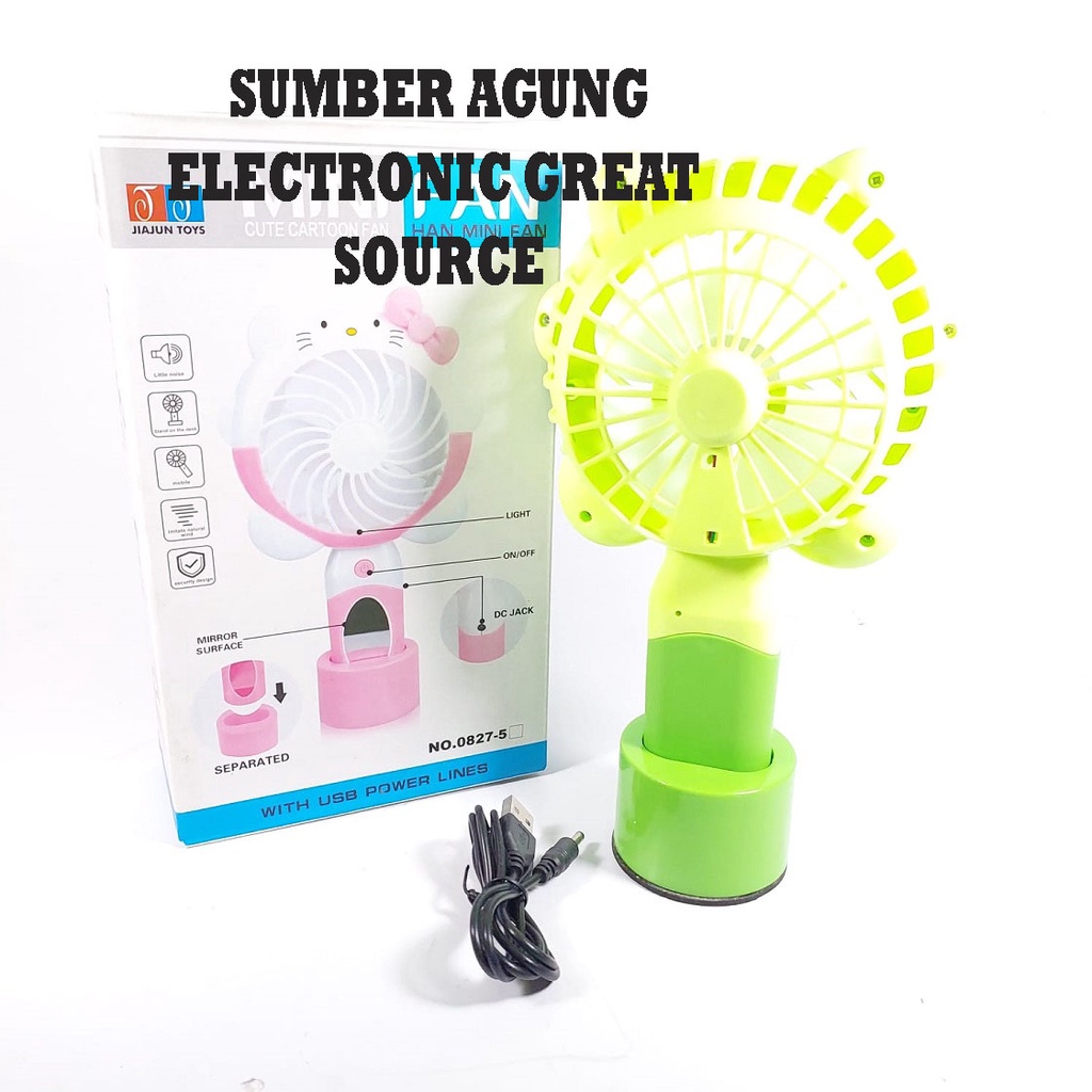 Mini Fan Kaca Cermin Kecil Cute Cartoon 0827 Fan Jiajun Toys Kipas Portable