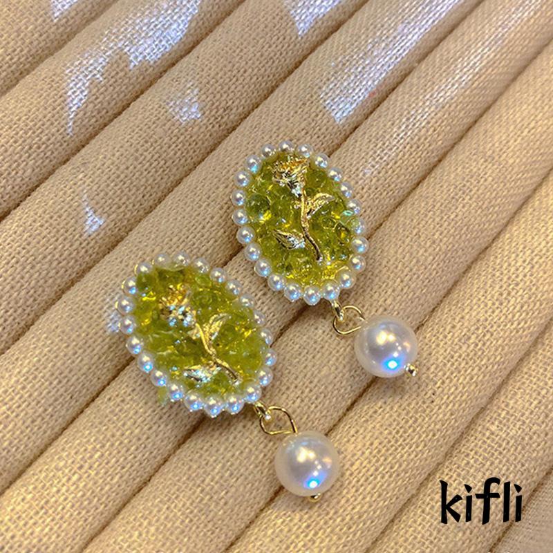 [KD] Anting Mutiara Bunga Mawar Perempuan Serbaguna Retro Hong Kong Gaya Peri Temperamen Anting