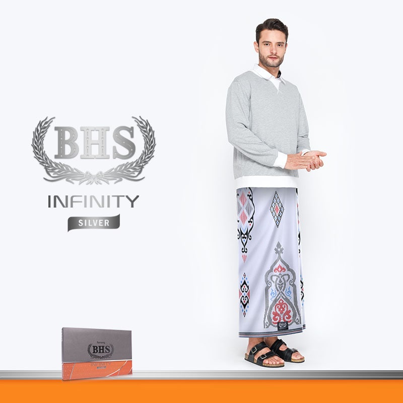 Sarung BHS Infinity Silver Motif PKE Putih 02