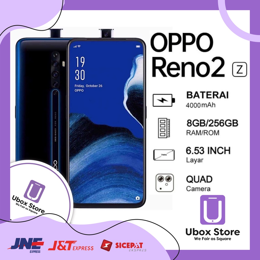 Oppo Reno2 Z RAM 8/256 GB Garansi 1 Tahun Uboxstore HP Oppo