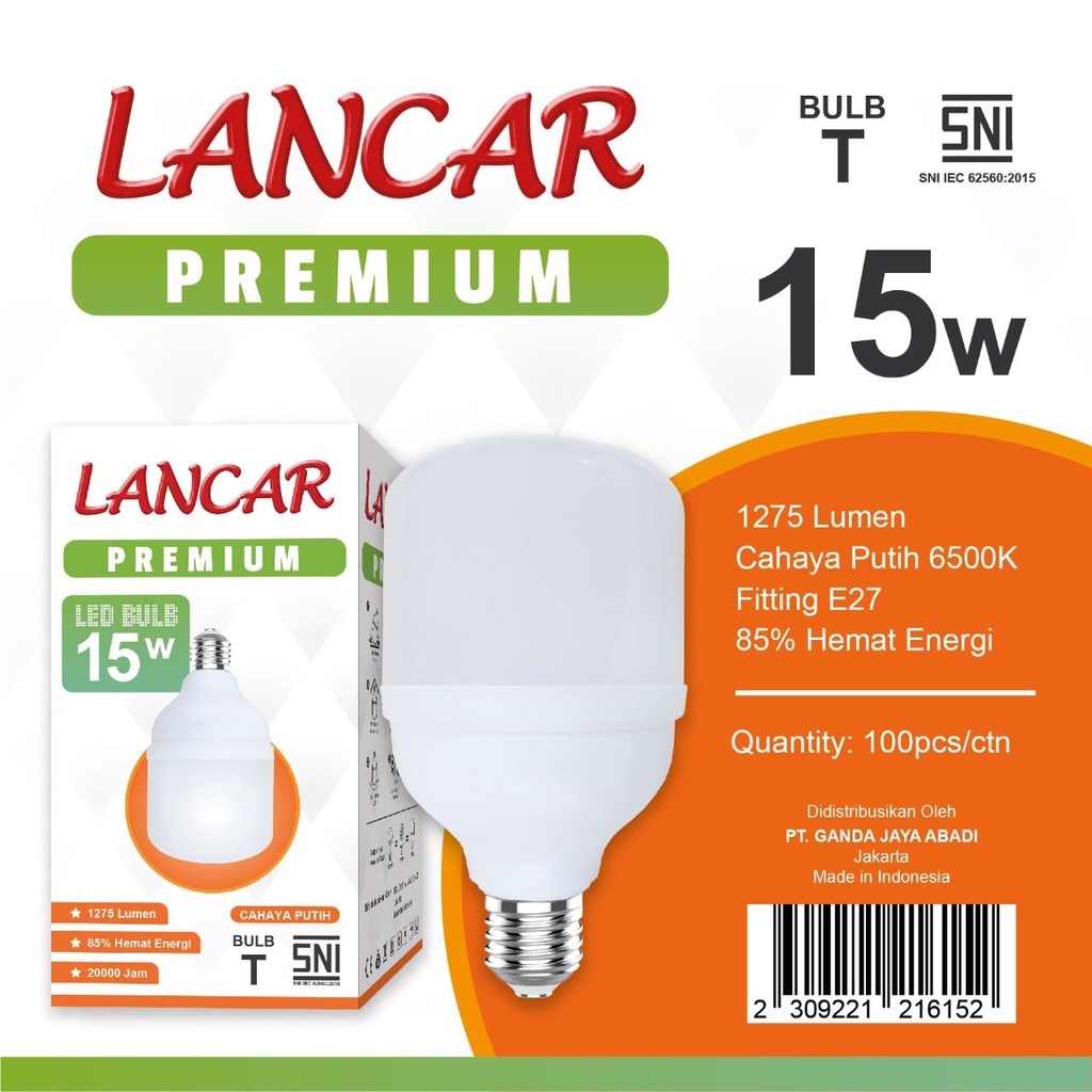 Capsule Lampu Led LANCAR PREMIUM T Bulb 15w 15 Watt Bohlam Led Kapsul