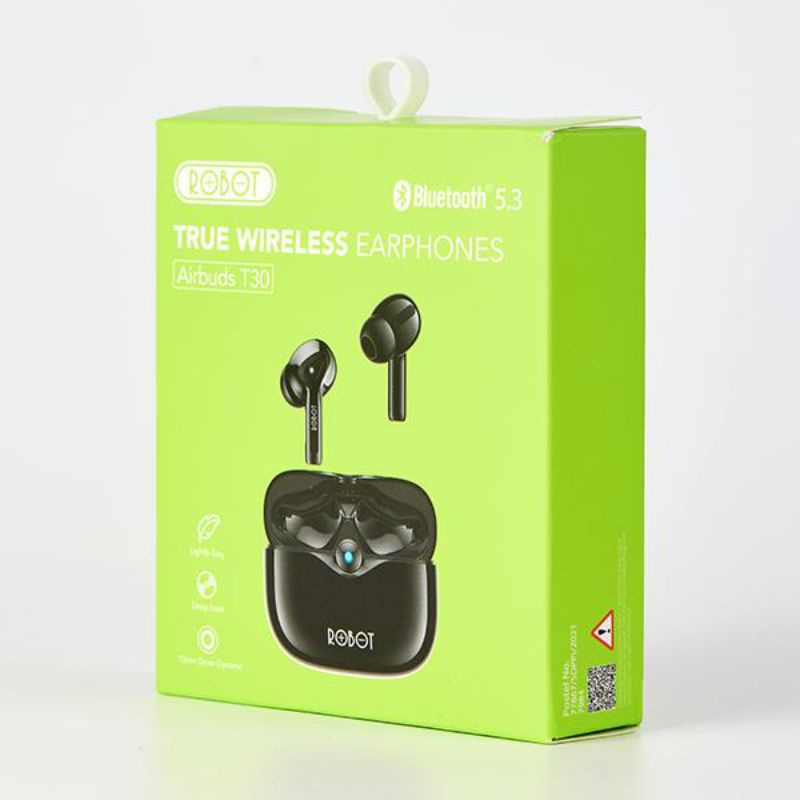 Robot TWS Wireless Earphone Airbuds T30 Original BT 5.3 True Wireless Headset Bluetooth Earbuds - Garansi 1 Tahun by.minigo