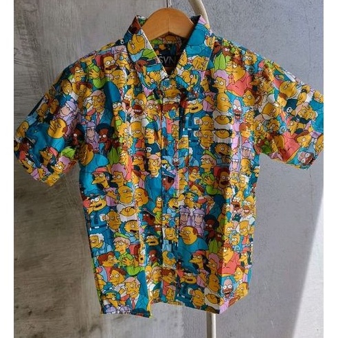 SAVION KEMEJA ANAK KATUN COWOK CEWEK UNISEX KEMEJA KATUN CASUAL SANTAI LENGAN PENDEK PREMIUM MOTIF C