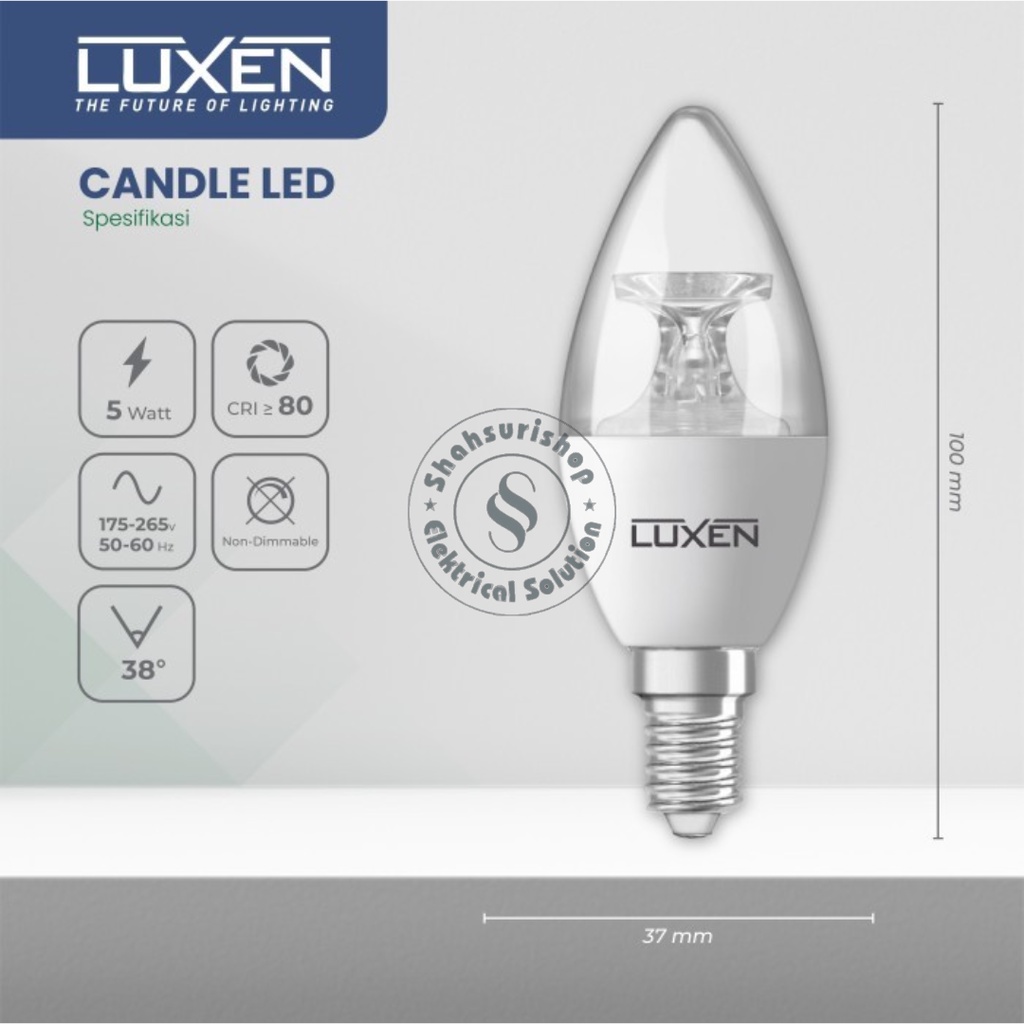 LUXEN LAMPU LED CANDLE E14 5 WATT 5W SNI