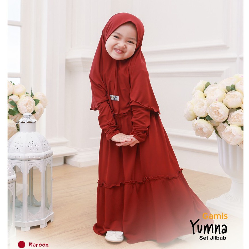 ORIGINAL TERBARU GAMIS POLOS ANAK SET HIJAB/GAMIS SYARI SET HIJAB ANAK TANGGUNG/GAMIS YUMNA