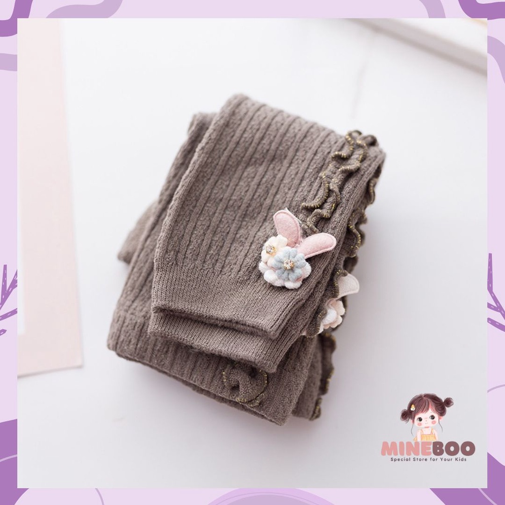 mineboo - LEGGING AILEEN 301 Legging Anak Bayi Perempuan Tebal Import Ruffle Bunga Bintang Kelinci