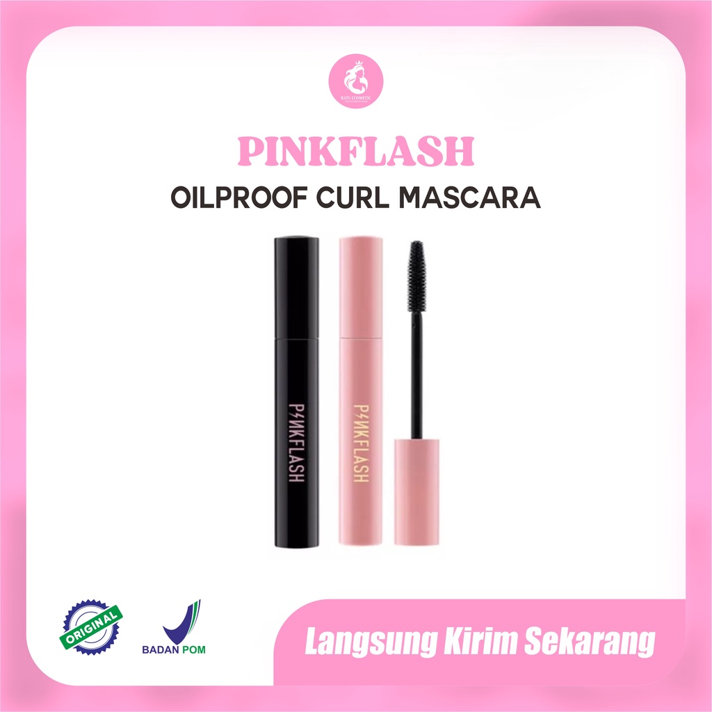 PINKFLASH Oilproof Curl Mascara | Maskara | Long | Volume | Waterproof | Pink Flash BPOM PF-E08