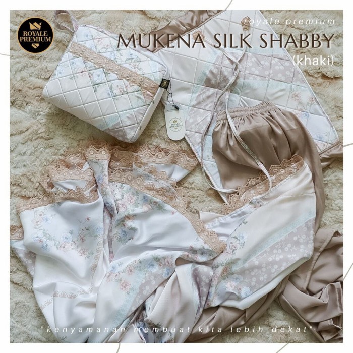 {FamilyStore} Mukenah Silk Shabby royale premium - Shabby Khaki Berkualitas
