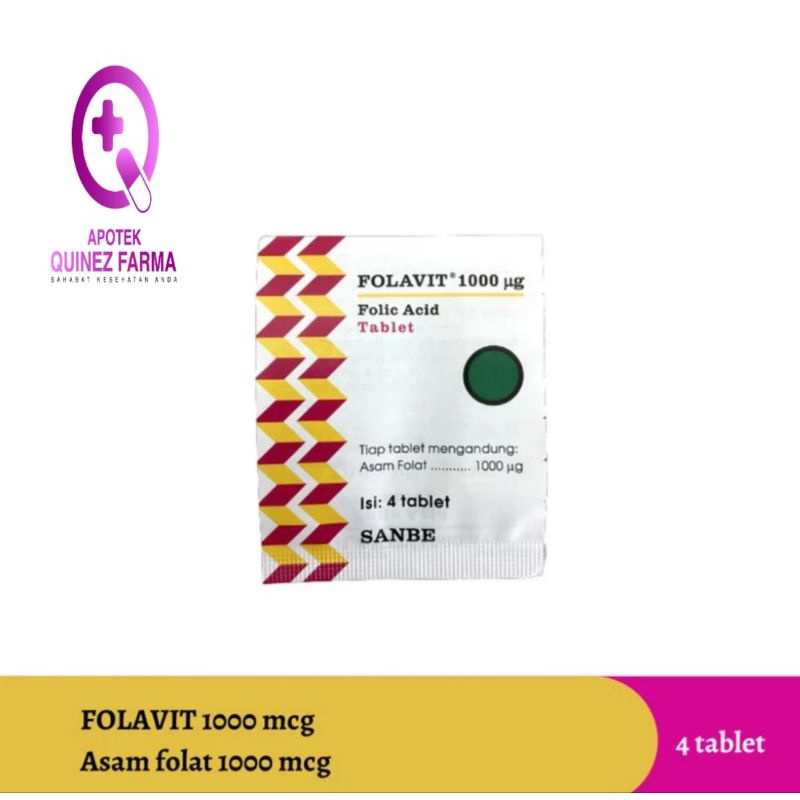 Folavit 1000mg / per strip isi 4 tablet promil program hamil