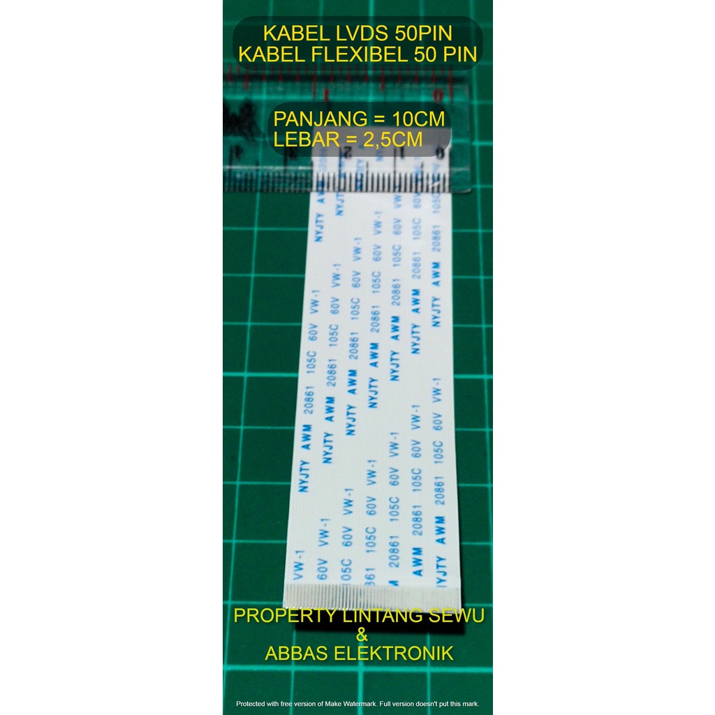 KABEL LVDS  50PIN KABEL FLEXIBEL 50 PIN FLEXI TIKON LED LCD TV  Kabel Flexible TTL T-Con Board 50 Pin AWM 20861 105C 60V VW