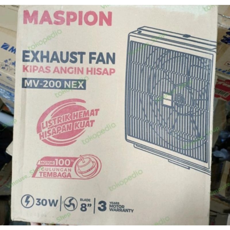 EXHAUST FAN MASPION 200 NEX - MASPION EXHAUST FAN 8 INCH - EXHAUST FAN MASPION 8" - HEXOS MASPION 8I