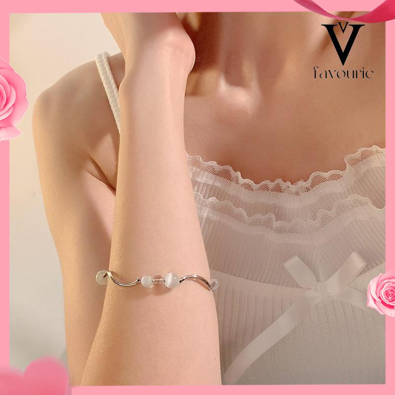 CODGelang Tangan Manik-Manik Opal Aksen Rumbai Panjang Untuk Wanita Fashion Korea-FA