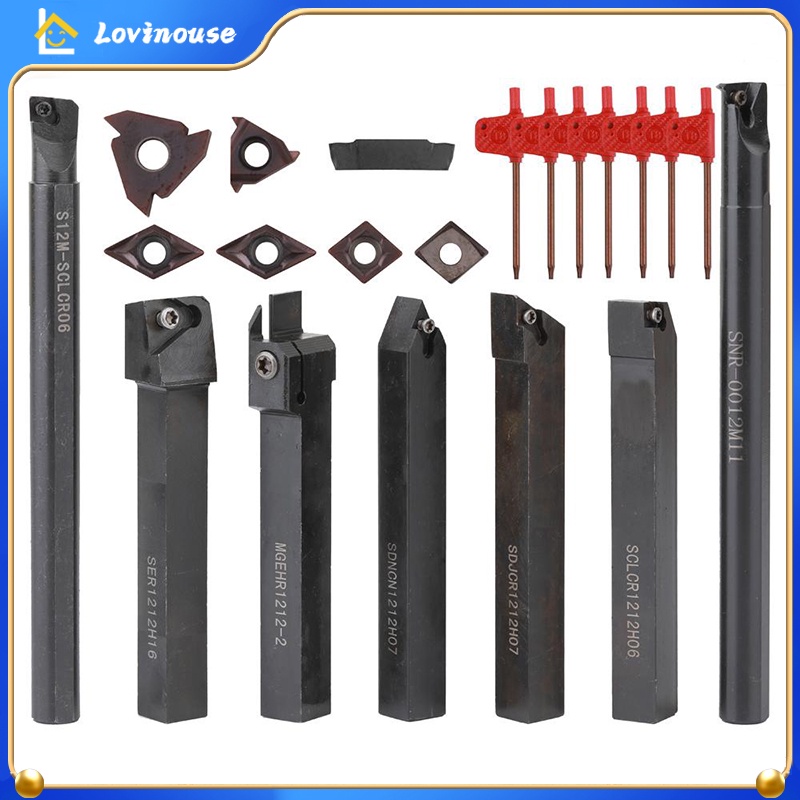 Multifunctional Shank Lathe Turning Tool Holder Boring Bar With Solid Carbide Insert Wrench OKK