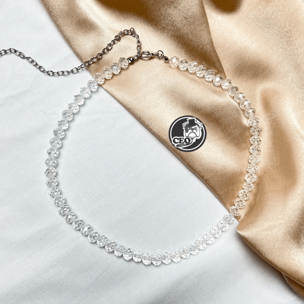 READY STOCK CRYSTAL BEADS NECKLACE PREMIUM  - KALUNG DAILY HIJAB FASHION HANDMADE LAYER CHOKER KOREAN NECKLACE KONDANGAN  Kalung Mutiara Aesthetic Manik Hijab NonHijab Choker