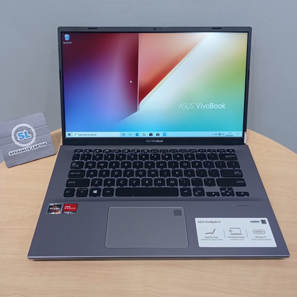 LAPTOP GAMING ASUS VIVOBOOK F412DA RYZEN 3 3250U 8GB 512GB SSD FHD WIN10HOME GREY
