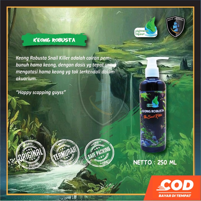 Keong Robusta Pembunuh Keong Hama Aquascape Pigment Hijau Aquair Pembasmi Snail Killer