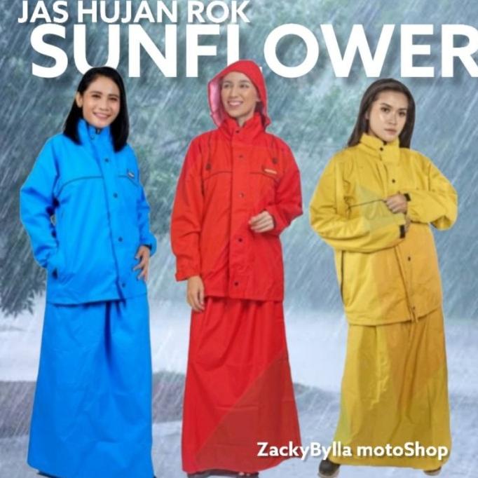 Jas Hujan Sunflower Rok / Ladies / Women Raincoat / Muslimah