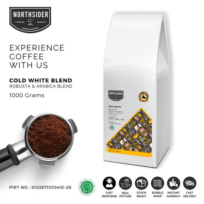 

[BISA COD] BIJI KOPI SUSU COLD WHITE BLEND - 1KG NORTHSIDER COFFEE