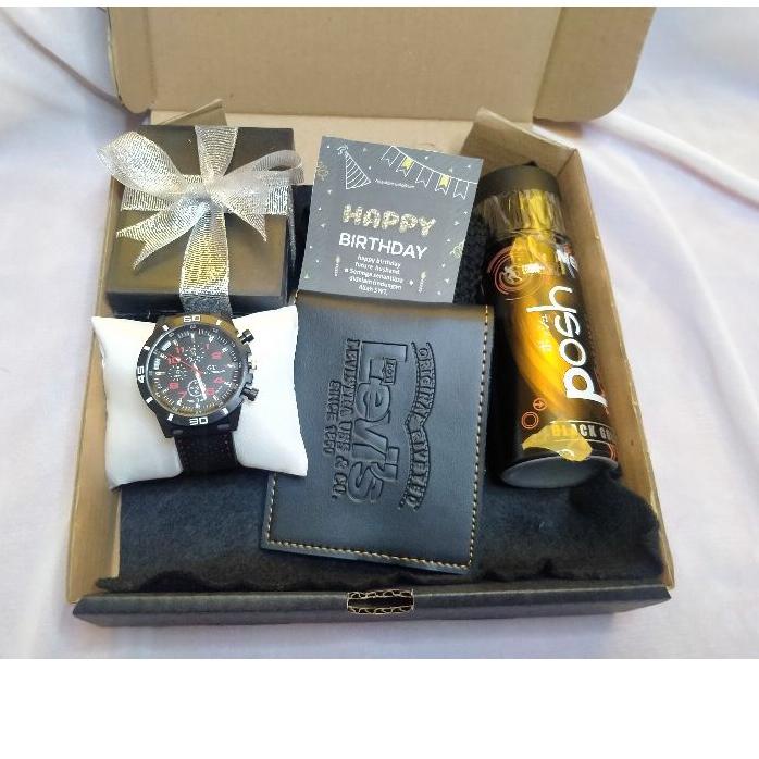 

limited Edition✔️❤️ SEPECIAL GIFT BOX❤️ Hampers Cowok,kado ulang tahun pria, Hempers jam tangan+box jam,dompet,|RA9