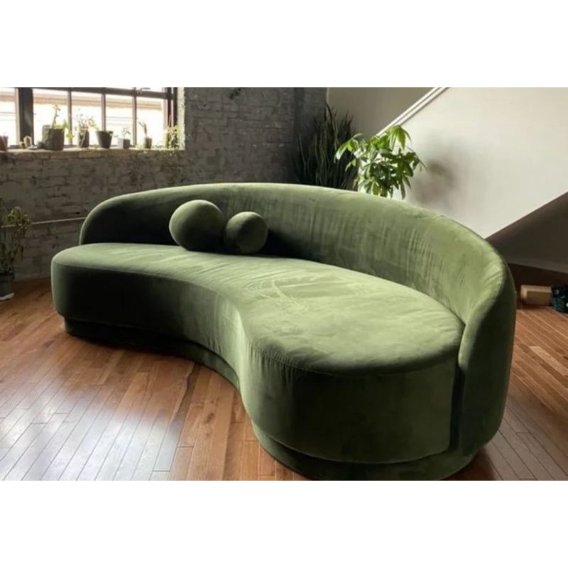 SOFA SANTAI | SOFA SINGLE 3 SEAT ELEGANT | SOFA MELENGKUNG OVAL | KURSI SOFA IZZAH FABRIC | KURSI SO