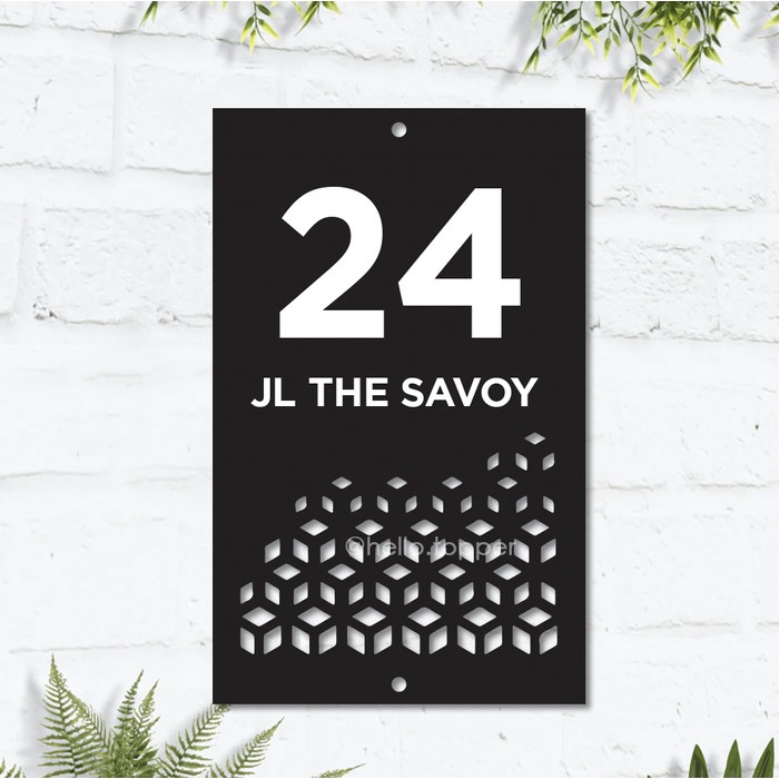 CUSTOM PAPAN ALAMAT RUMAH NOMOR ACRYLIC POTRAIT