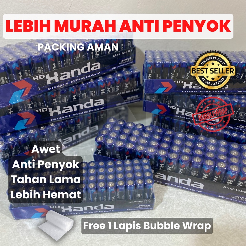 Baterai satuan 1 pcs XANDA HANDA AA / AAA 100 mAh 1.5V - Battery Batu Batre Batere Murah - Anti Bocor - Tahan Lama - Baterai Jam Dinding, Mainan Anak, Elektronik, Remot TV