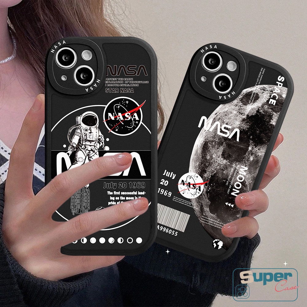 Casing Soft Case Redmi9 10C 12C A1 9A 10A 10 9T 9C POCO F4 M3 X3 NFC Pro Redmi Note 10s 11 11s 10 8 9 Pro 9s 11Pro Plus 8Pro Mi 12 11 Lite 11T NFC Trendy Brand Soft Cover NASA