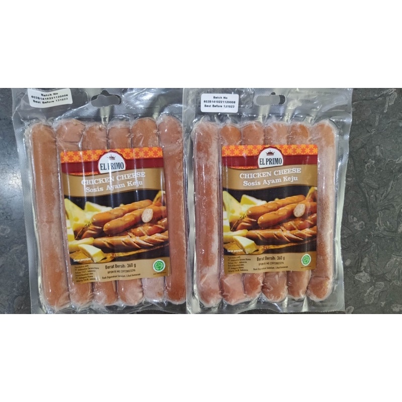 

El PRIMO SOSIS AYAM KEJU / CHICKEN CHEESE SAUSAGE 360 gr