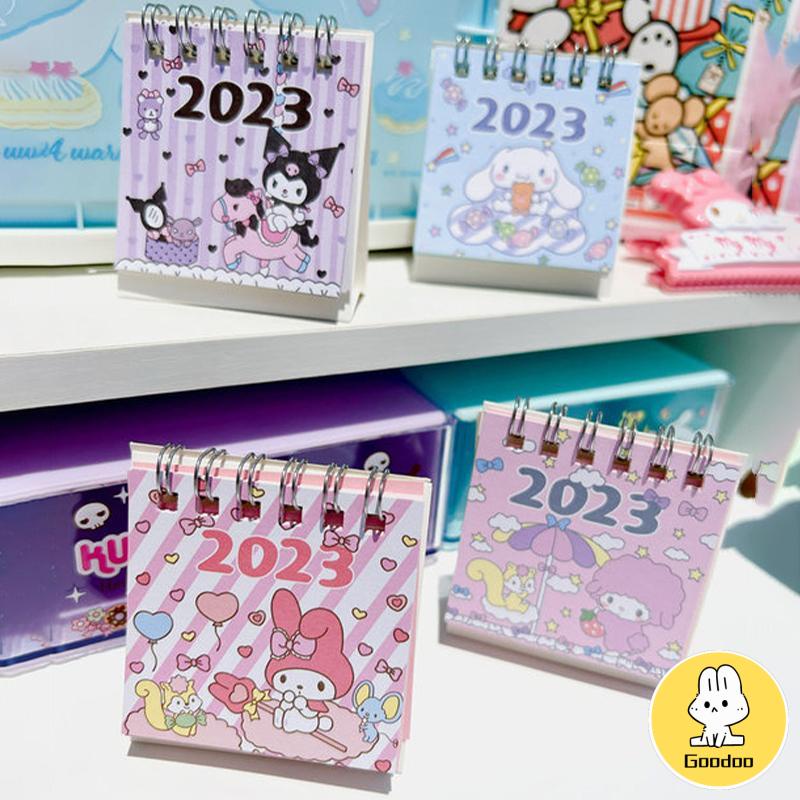 Kalender Meja Mini 2023  Lucu Vertikal  Anjing Kuromi Cinnamoroll  Kalender Kecil -Doo