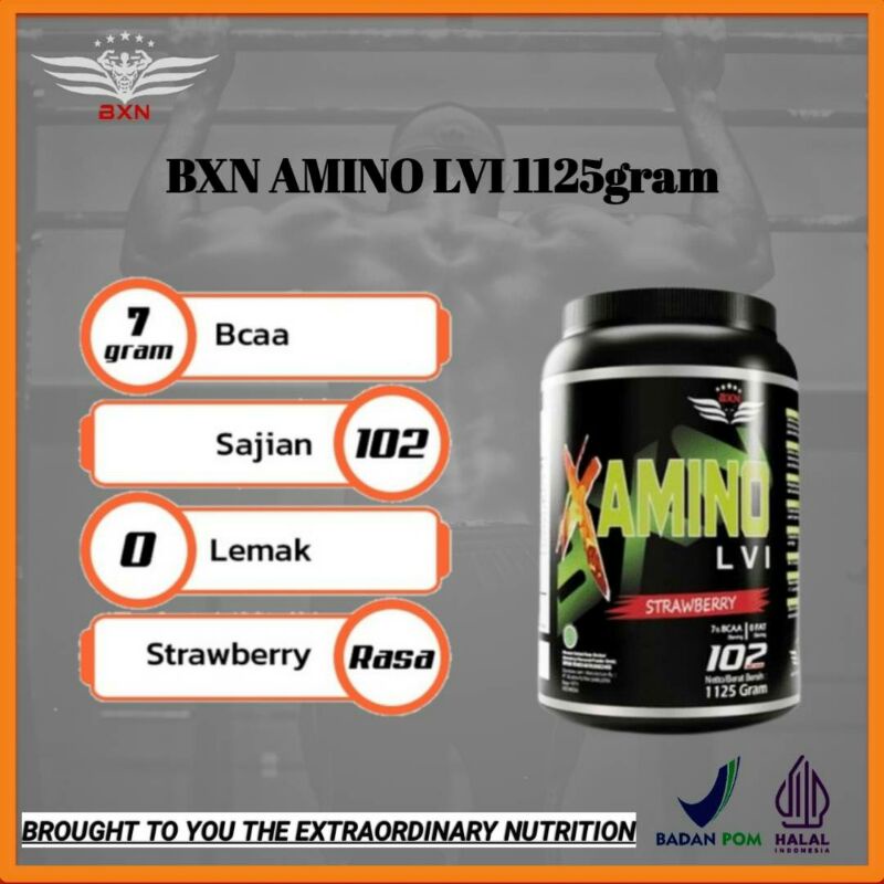 BXN AMINO LVI 1125gr Susu Suplemen Gym Fitness BCAA Powder BPOM HALAL