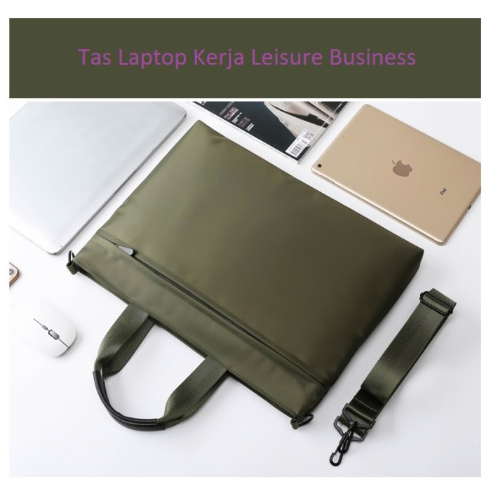 tas selempang TS160 Tas Laptop Kerja Leisure Business Pria dan Wanita Tas Selempang - green(X2U7) ta