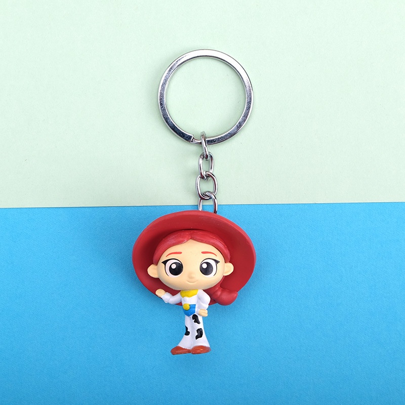 1pcs Disney Toy Story 3gantungan Kunci Resin Kartun Buzz Lightyear Woody Alien Action Figure Model Mainan Dekorasi
