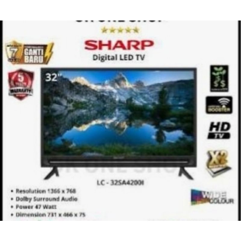 (Khusus Wilayah Kota Palembang) TV Led Digital SHARP 32SA4200, TV Sharp 32inch, Palembang