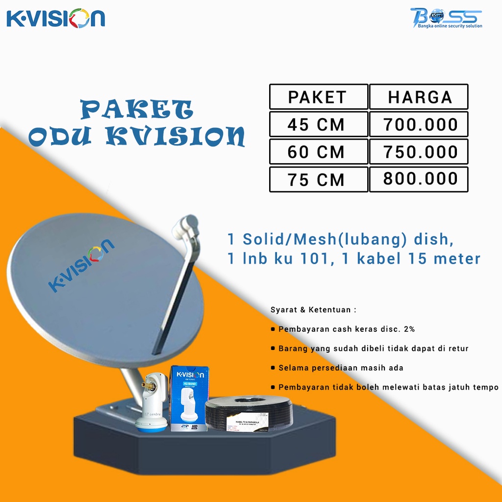 PAKET ODU KVISION PARABOLA DISH ABU