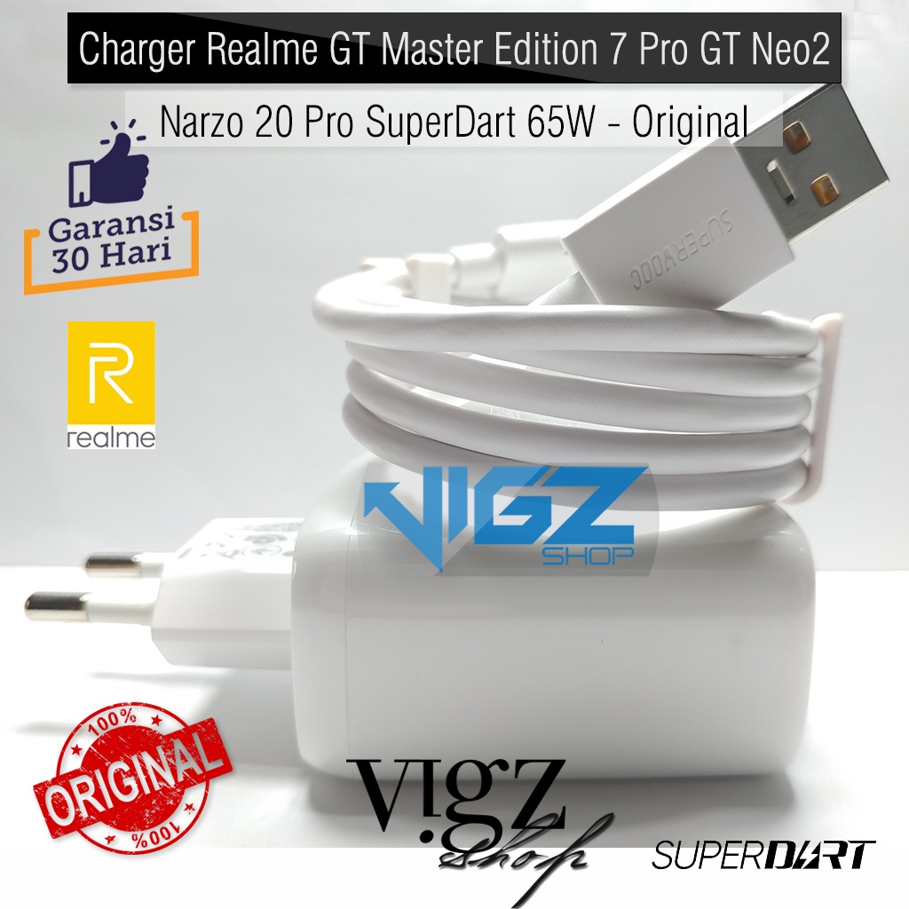 Charger Realme GT Master Edition / 7 Pro / GT2 Pro / GT Neo2 / Narzo 20 Pro SuperDart 65W Original