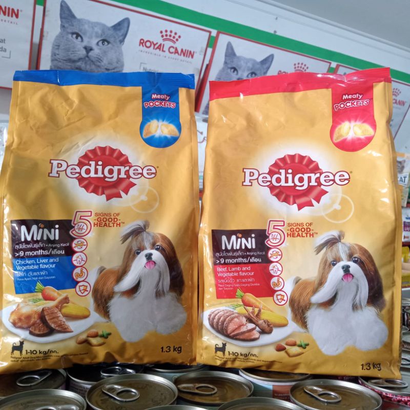 Pedigree makanan Anjing kering all varian 1,3kg | makanan anjing ras mini untuk anjing dewasa