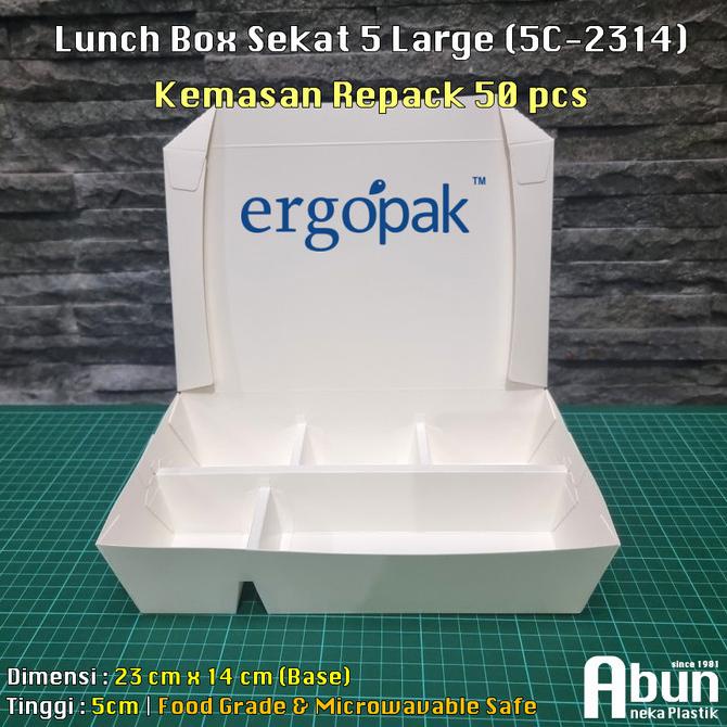 Lunch Box Sekat 5 ErgoPak 5C-2314 (Pack 50 pcs)