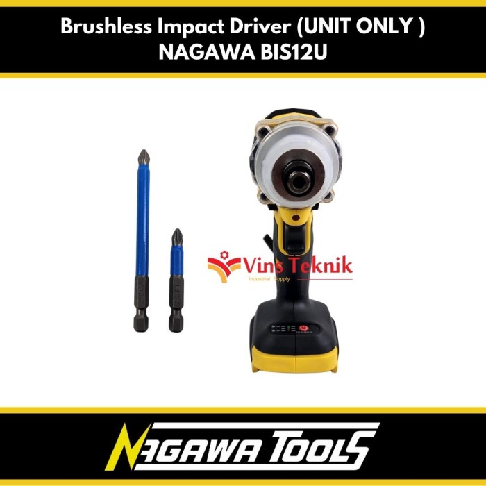 Unit Only Cordless Screw Driver Mesin Bor Obeng Baterai Nagawa Bis12U