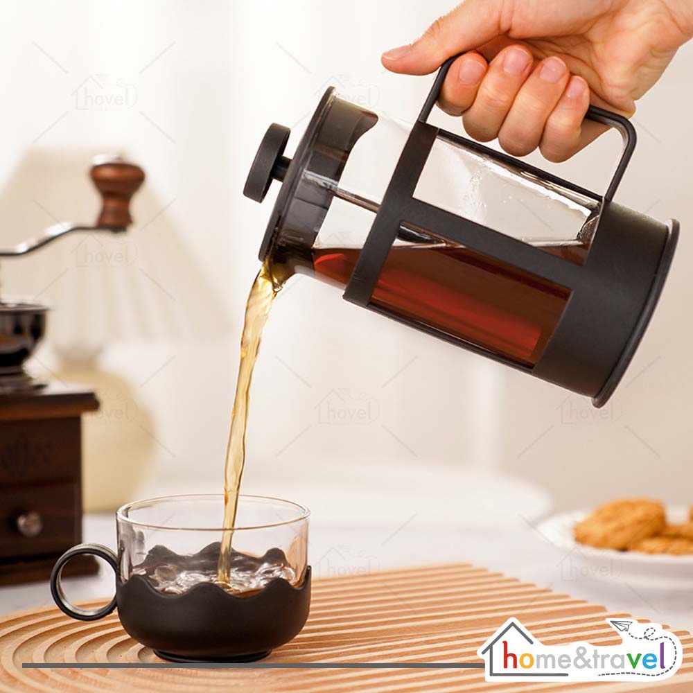 HOVELSHOP French Press Hitam One Two Cup Coffe Maker Saringan Kopi dan Teh