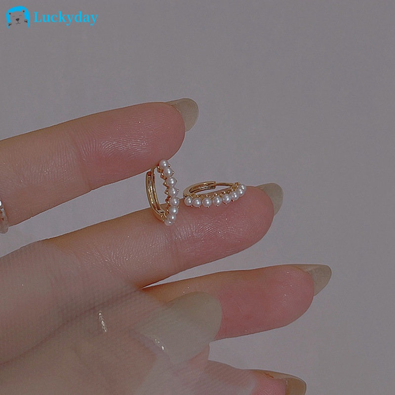 YEEZII Fashion Anting Mutiara Emas Untuk Wanita Hypoallergenic Earring Jewellry Aksesoris