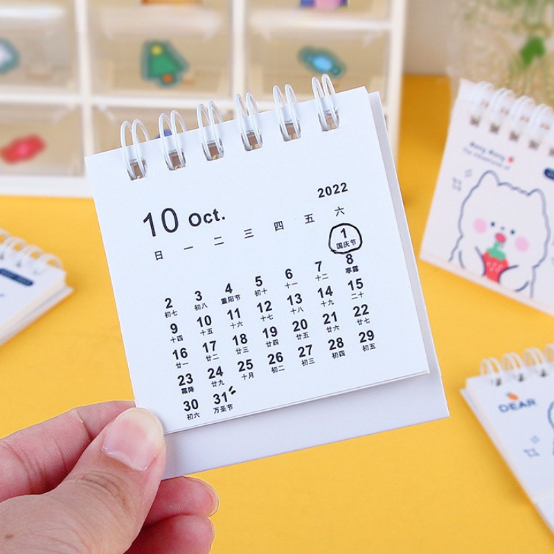 [Harga Grosir] Kalender Meja Motif Kelinci Beruang Indah Siswa Tabletop Ornamen Rencana Belajar Portabel Notebook Mini Writable Mark Paper Calendar Untuk Kantor Sekolah Keluarga