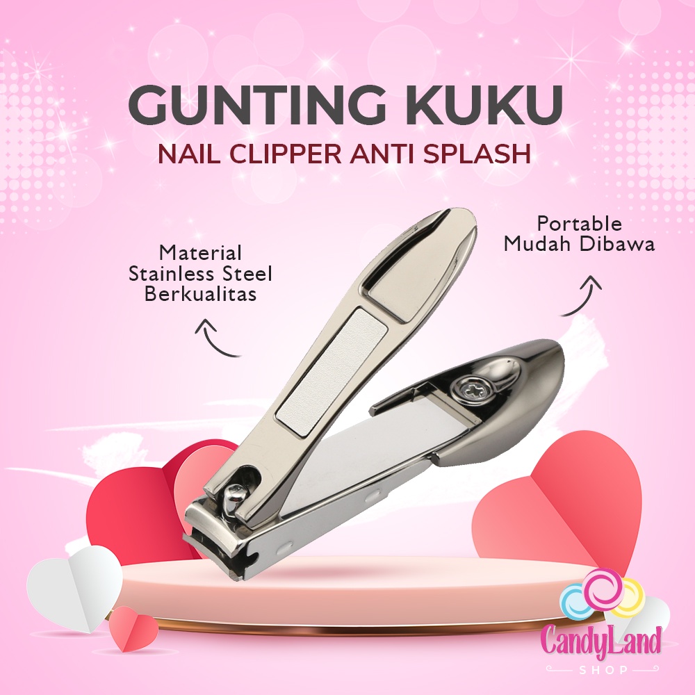 Gunting Kuku Bahan Stainless Steel Anti Splash Nail Clipper