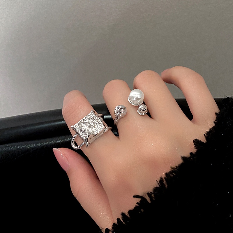 Aksesoris Cincin Mutiara Tren Kepribadian Fashion Tren