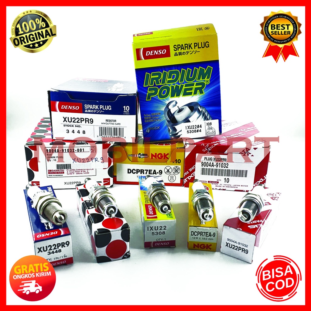 BUSI AVANZA VVTI DAN ALL NEW AVANZA DENSO XU22PR9 DCPR7EA-9 IXU22 ORIGINAL TOYOTA DAIHATSU NGK IRIDI