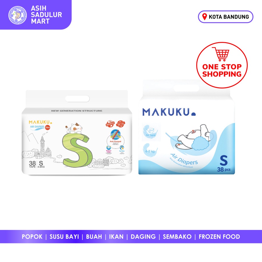 Makuku Air Diapers S38 tipe perekat promo popok bayi bandung