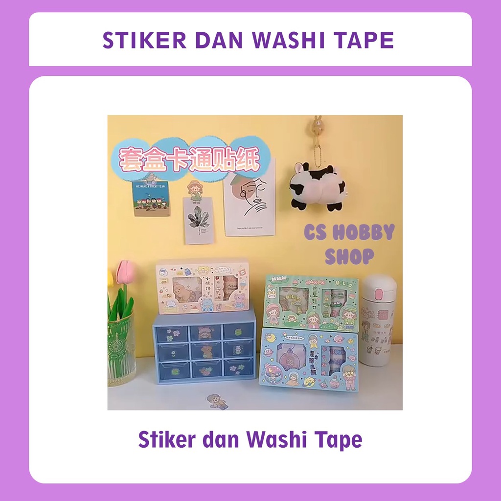 

Stiker dan Washi Tape Set Gambar Lucu
